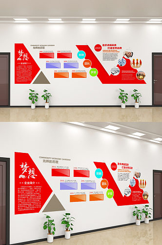 创意简约企业梦想理念文化墙设计