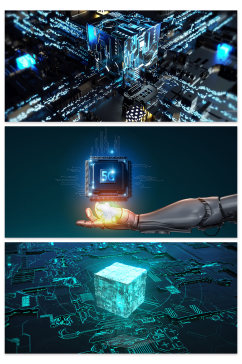 未来智能科技AI芯片能源背景设计
