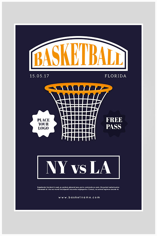 大气简约篮球比赛对决海报设计