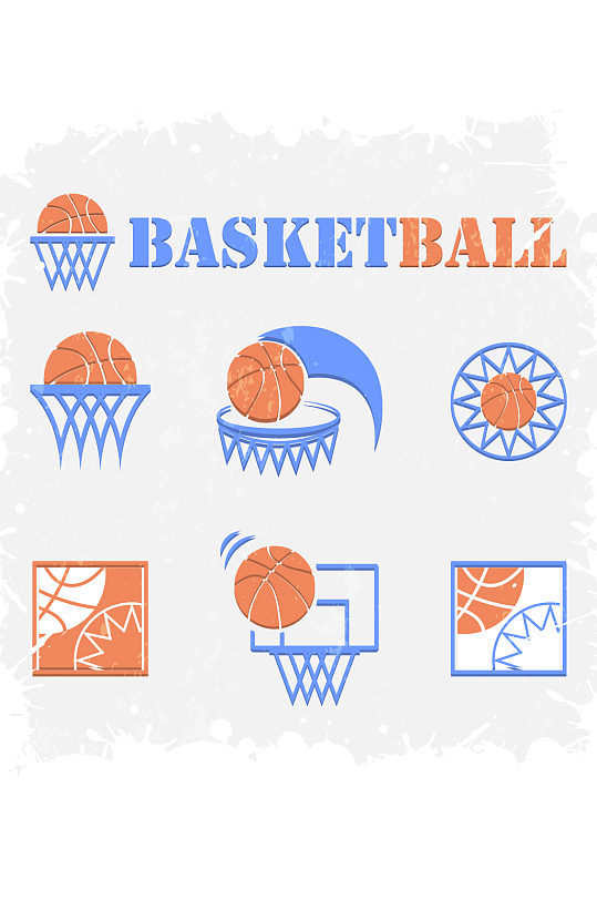 创意矢量篮球篮筐元素设计