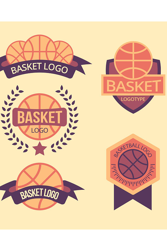 创意质感篮球图标元素设计