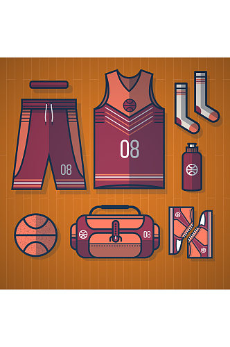 矢量篮球球衣篮球元素设计