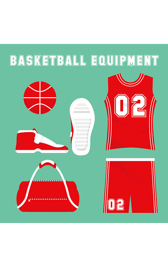 创意矢量篮球队服背包元素设计