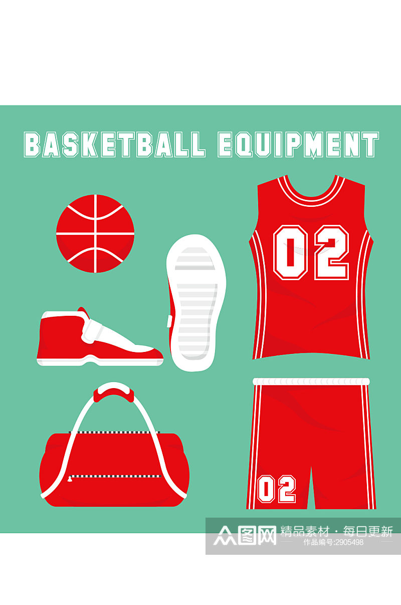 创意矢量篮球队服背包元素设计素材