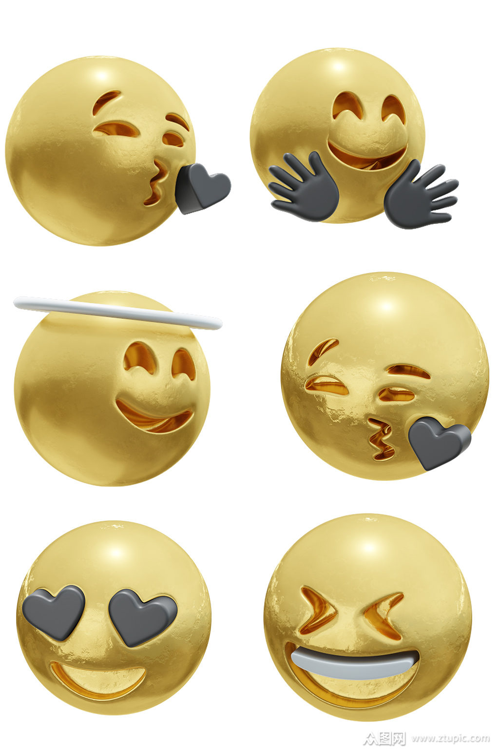 简约金属表情包元素设计素材