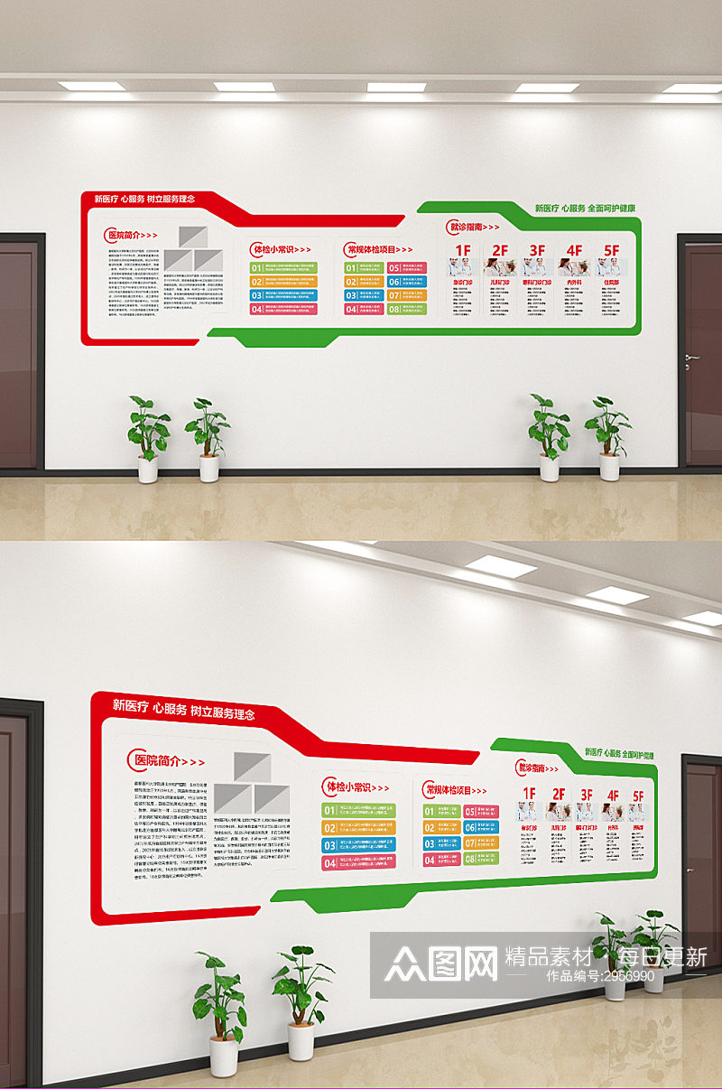 创意医院介绍简介文化墙设计素材