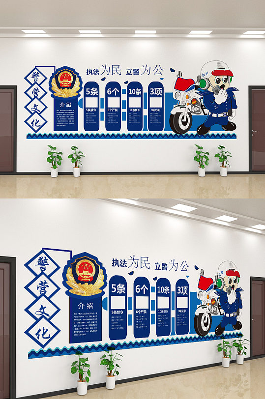 创意警察文宣传文化墙设计