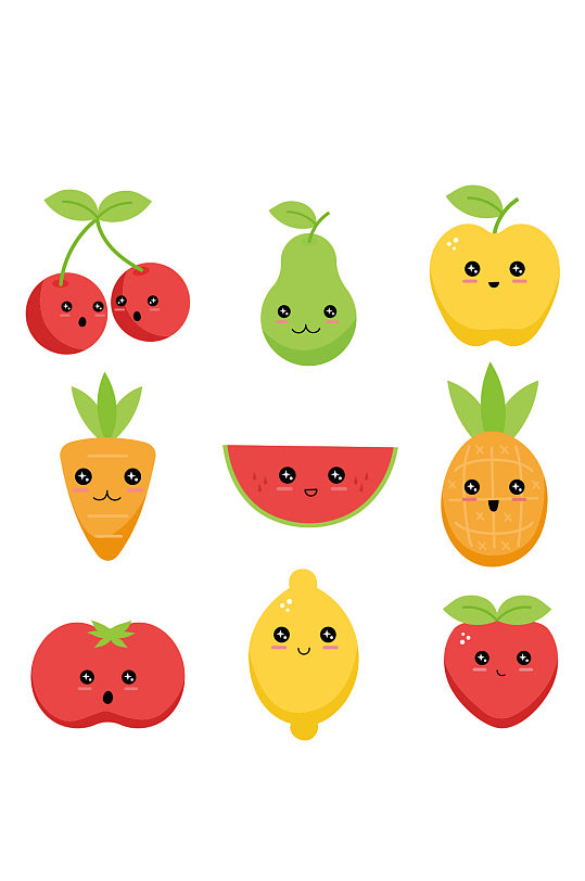 水果西瓜草莓柠檬樱桃元素设计