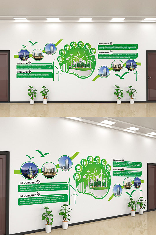 绿色环保保护环境宣传文化墙设计