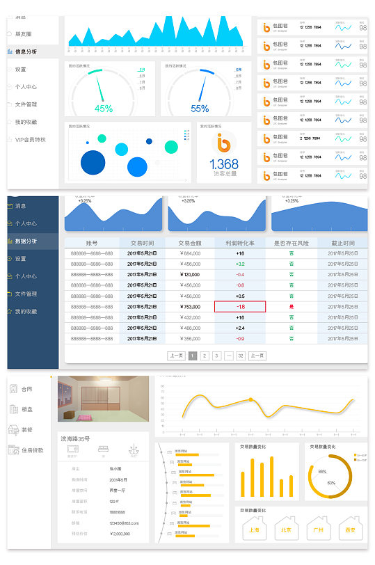 矢量科技感树状图折线图背景设计