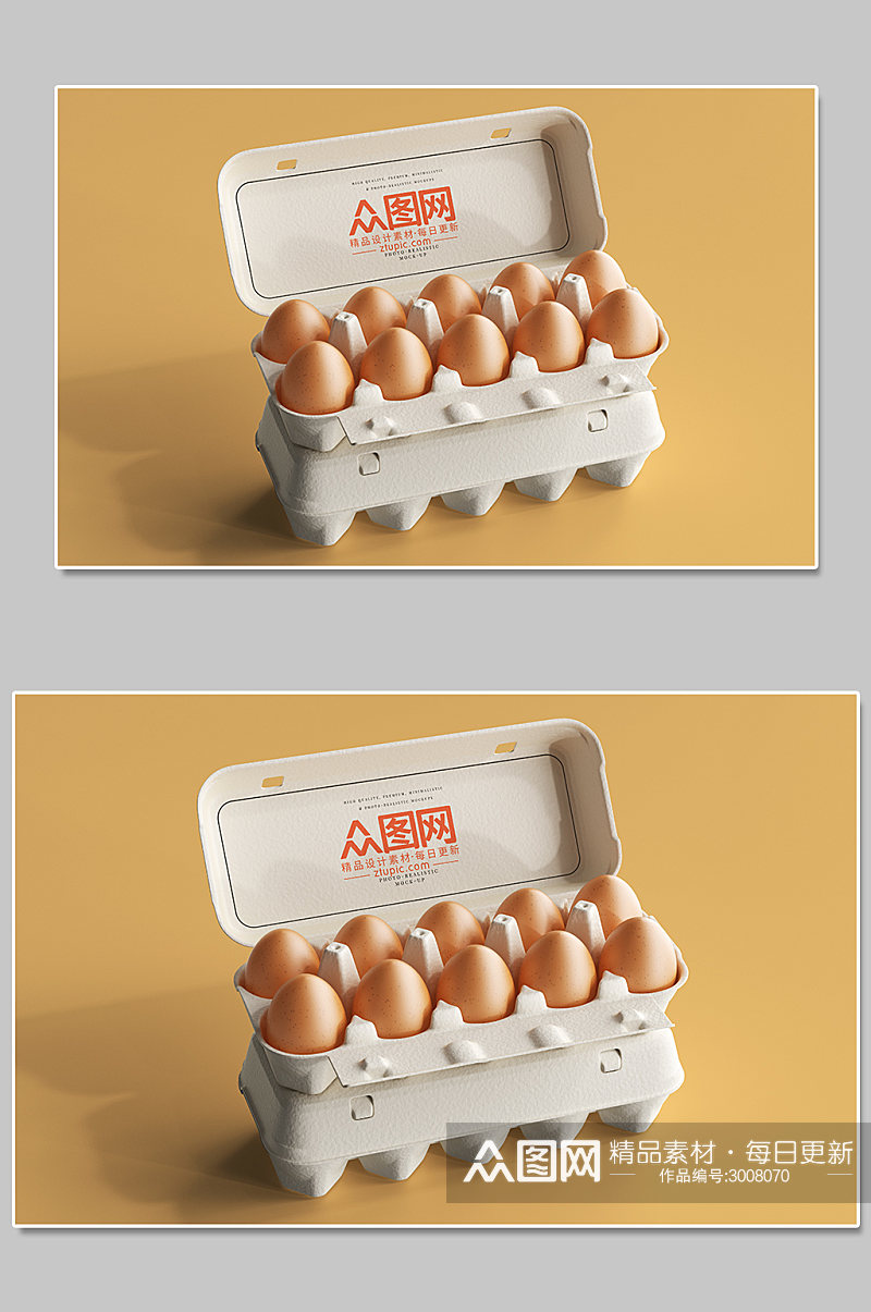 简约鸡蛋盒子样机设计素材
