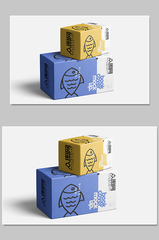 创意彩色纸箱纸盒样机设计