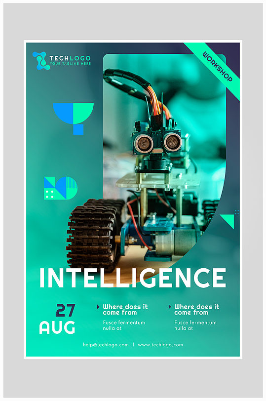 创意大气科技智能机器人海报设计