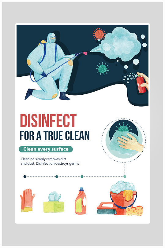 创意医疗消毒海报设计