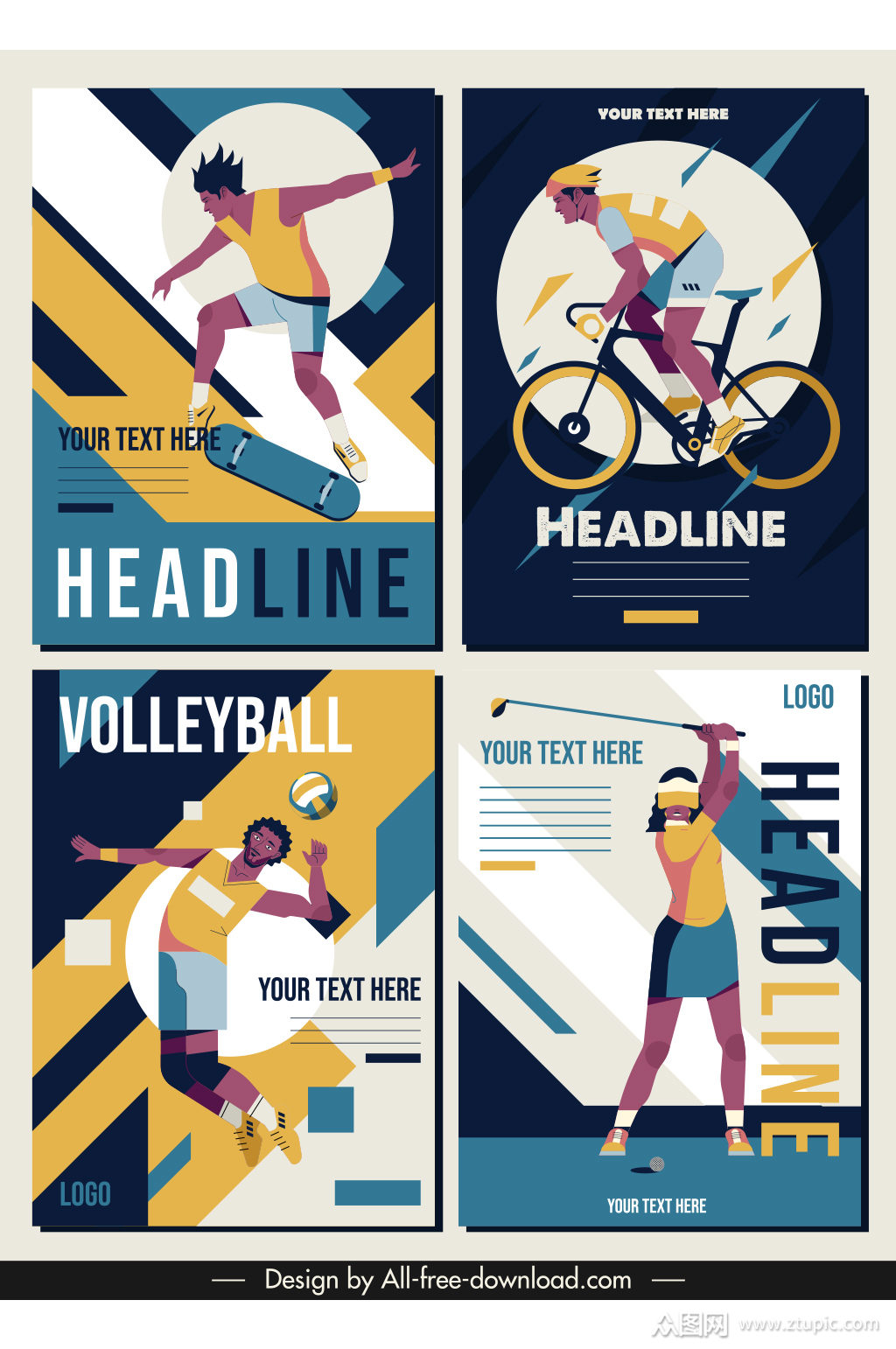 创意矢量健身运动海报设计素材