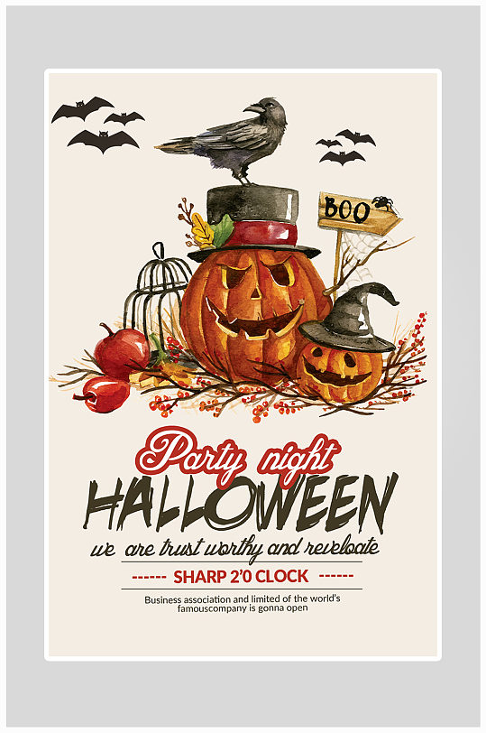 简约万圣节狂欢海报设计-众图网