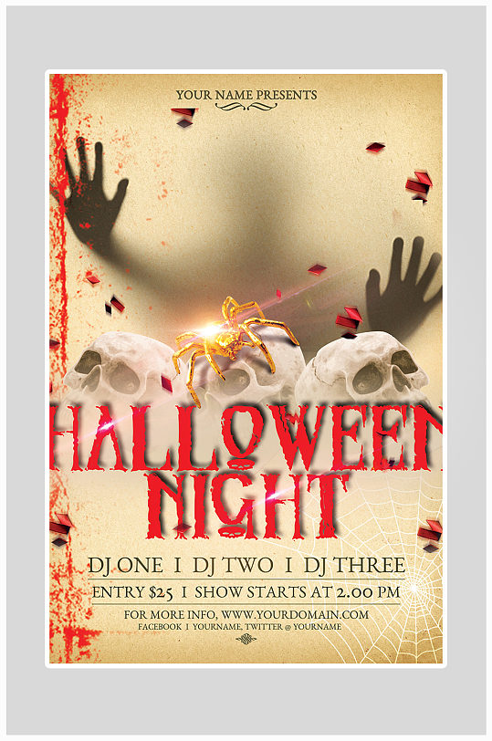 大气狂欢万圣节海报设计-众图网