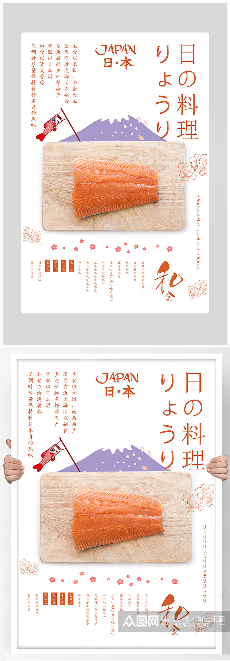 唯美简约日式料理美食海报设计素材