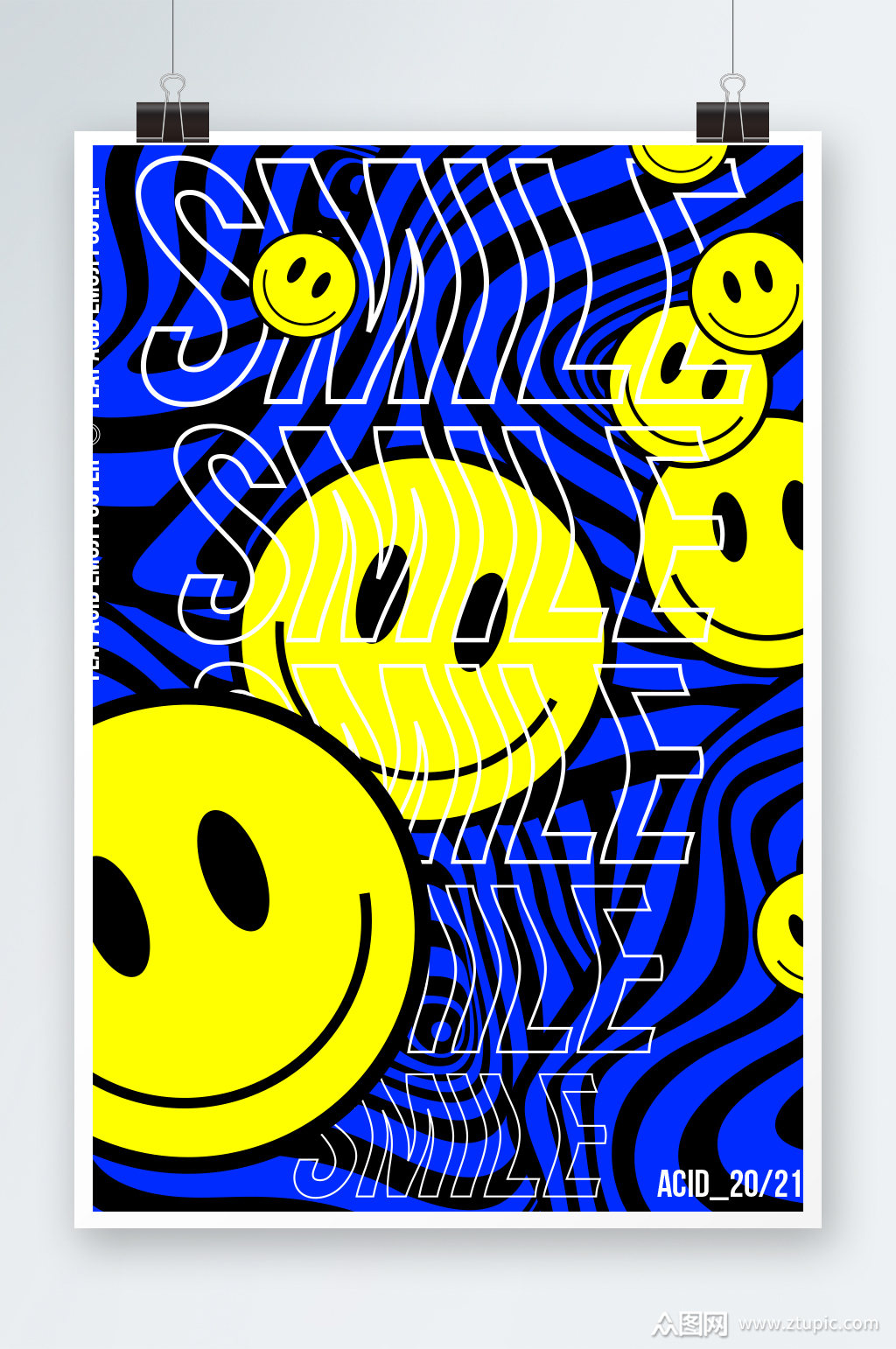 创意简约抽象笑脸派对海报设计素材