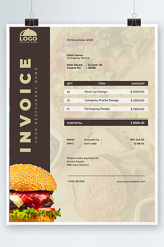创意简约汉堡美食海报设计