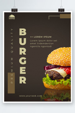 创意简约汉堡美食海报设计