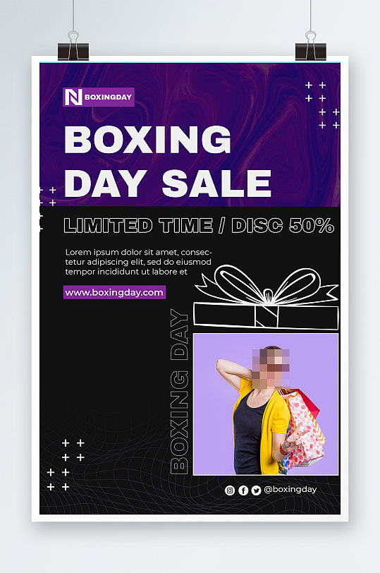 创意简约销售打折女装海报设计-众图网