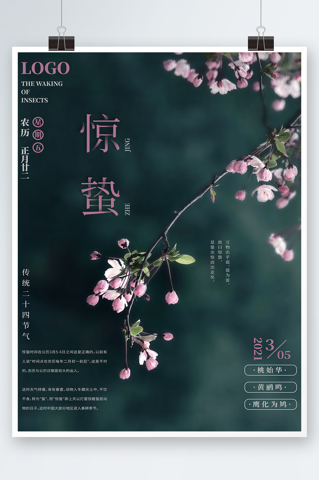 创意高端惊蛰节气海报设计素材