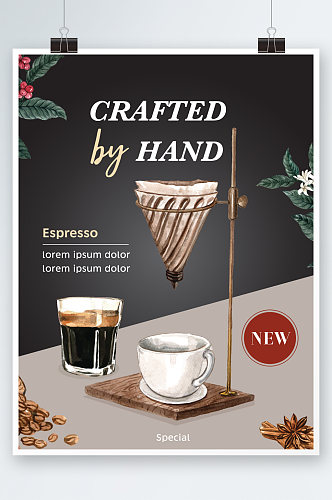 创意简约咖啡奶茶饮料海报设计