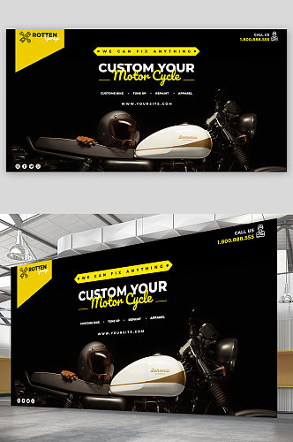 高端大气汽车摩托赛事海报设计