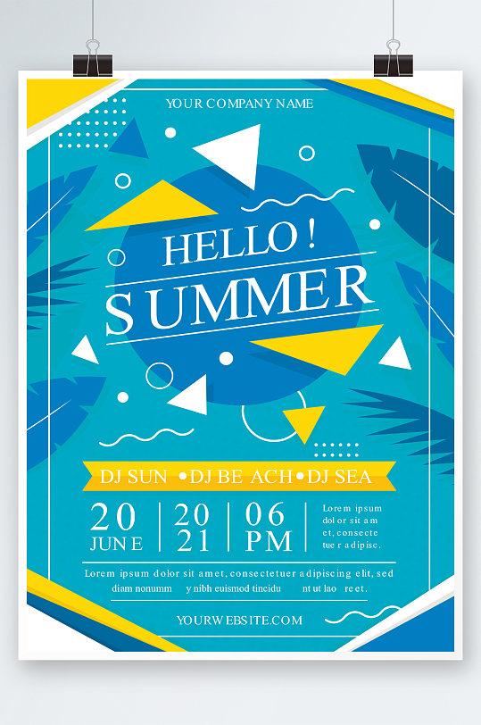 创意夏季泳池派对海报设计