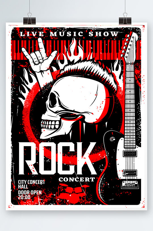 高端大气ROCK摇滚音乐海报设计