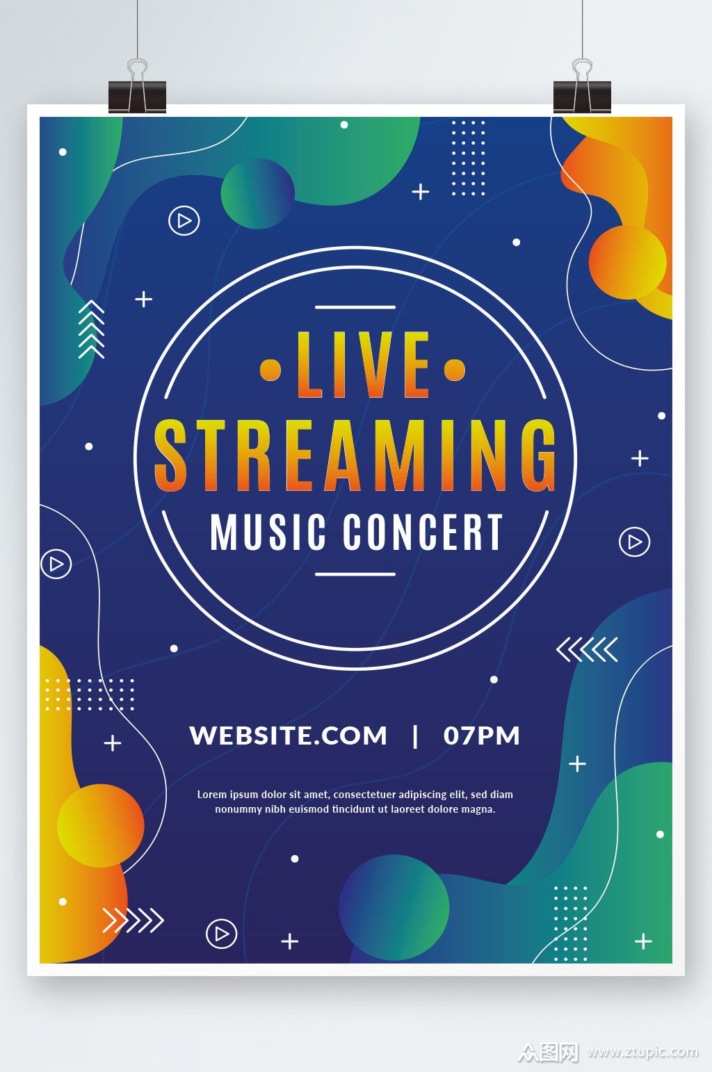 创意简约音乐狂欢海报设计模板下载-编号3865880-众图网