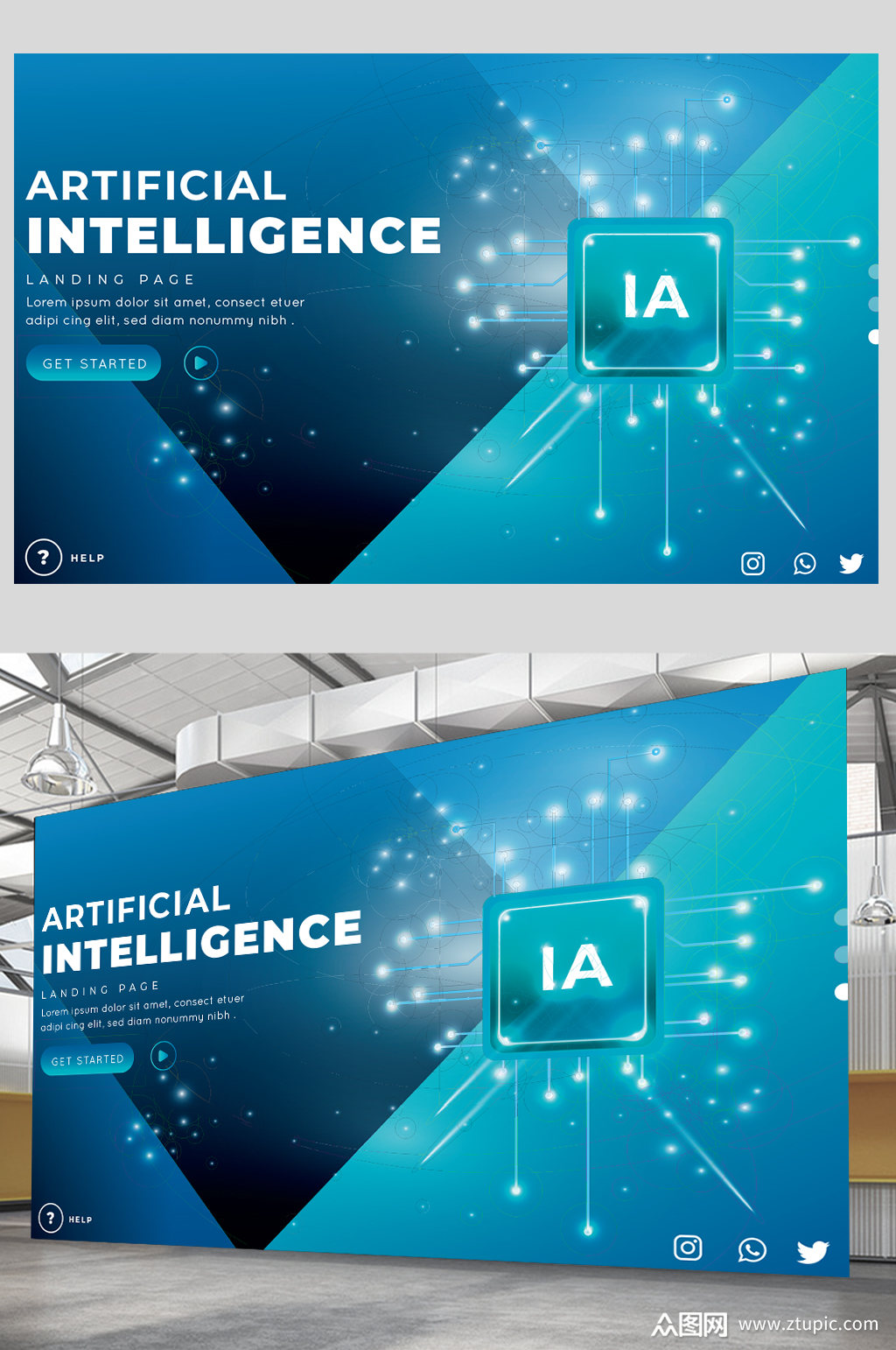 创意科技感ai智能海报设计模板下载-编号3887181-众图网