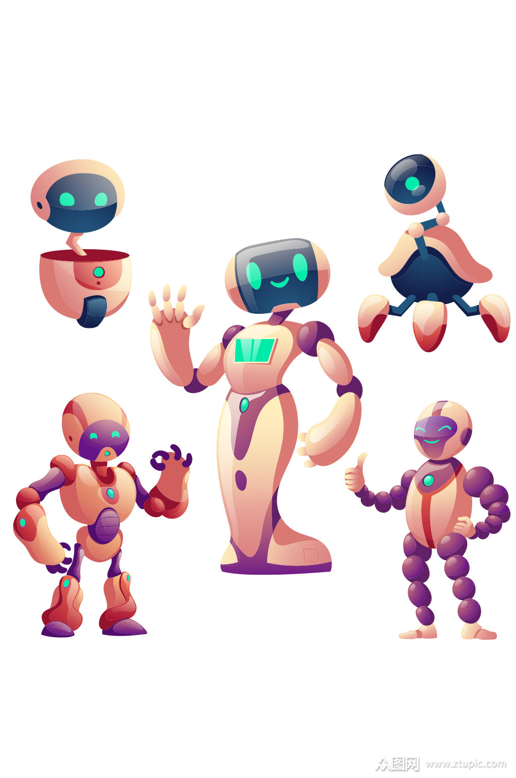 智能科技机器人人物元素设计素材