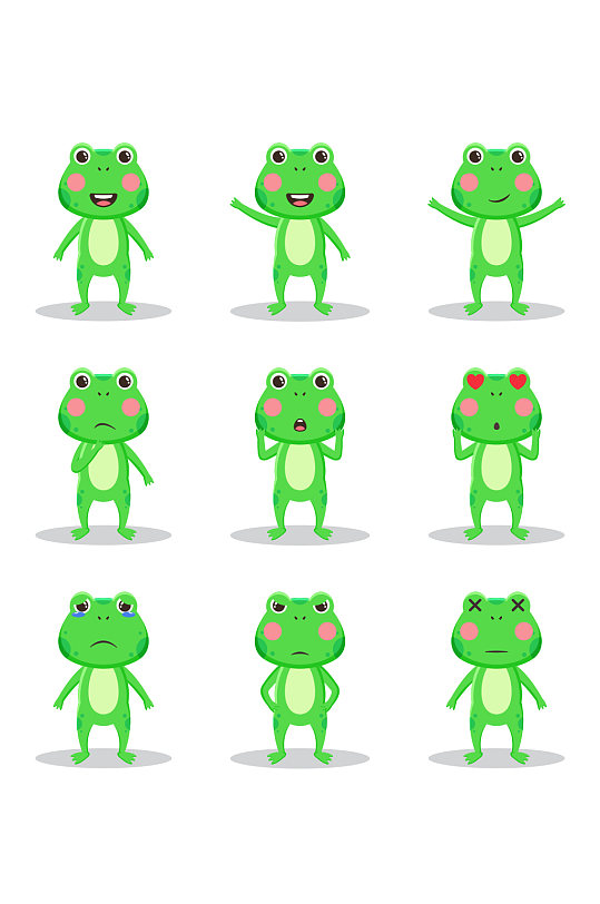 创意矢量动物青蛙组合元素设计