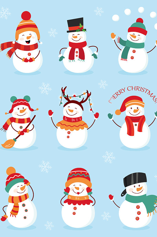 创意矢量雪人冬季元素设计