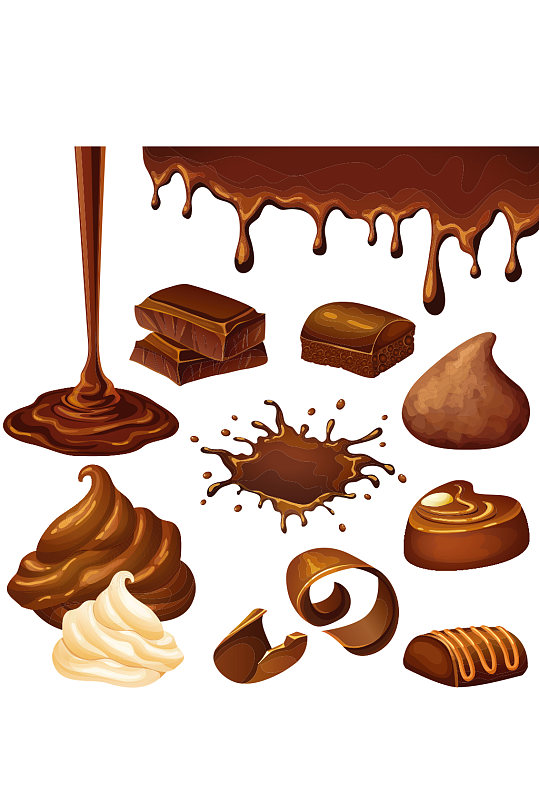 矢量巧克力奶油元素设计