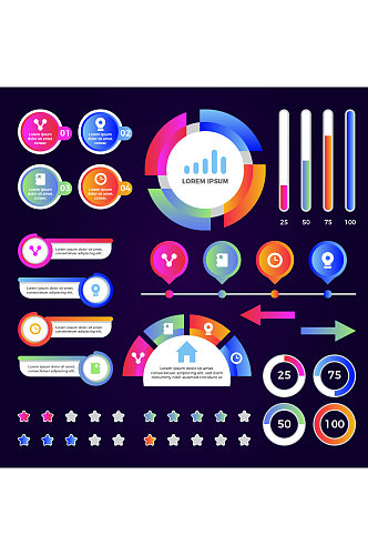 创意矢量信息图表元素设计