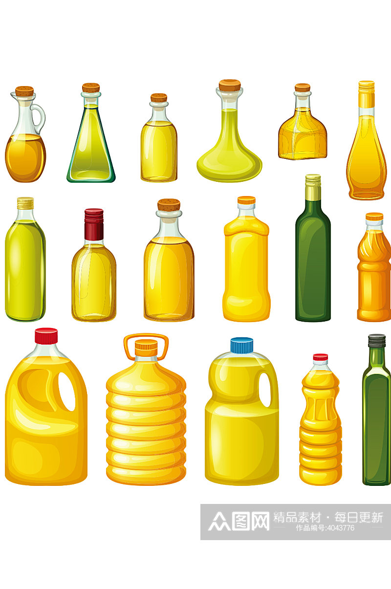创意矢量油瓶油壶橄榄油元素设计素材