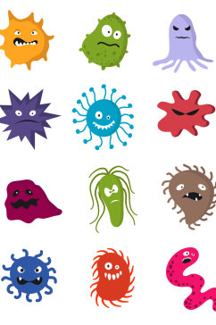 创意矢量病毒细菌元素设计