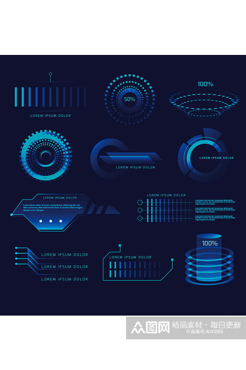 科技数据信息图元素设计素材