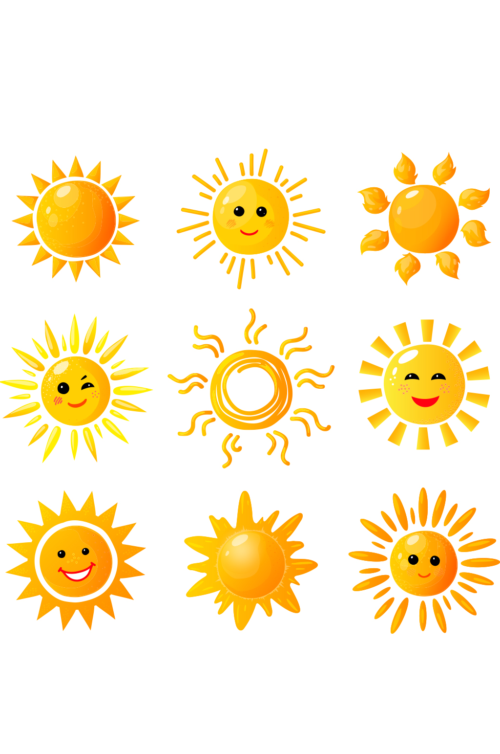 创意矢量太阳表情卡通元素设计