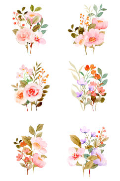 创意手绘花卉卡通元素设计