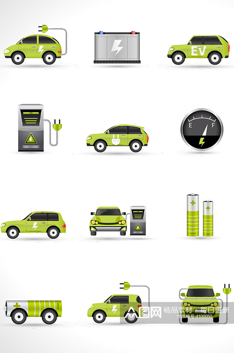 创意矢量能源车充电元素设计素材