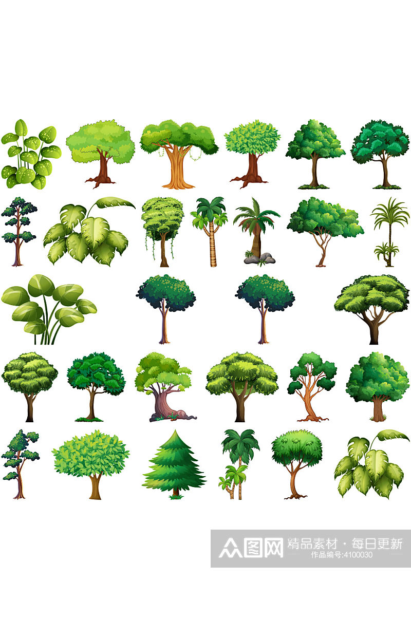 创意树木树林树叶元素设计素材