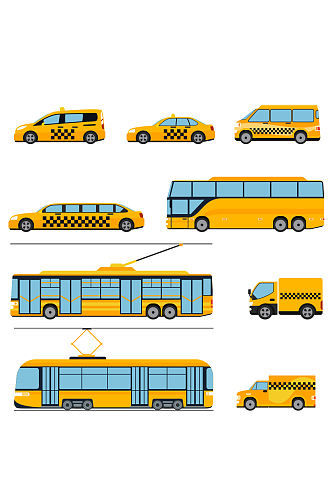 创意汽车公交车货车轿车元素设计