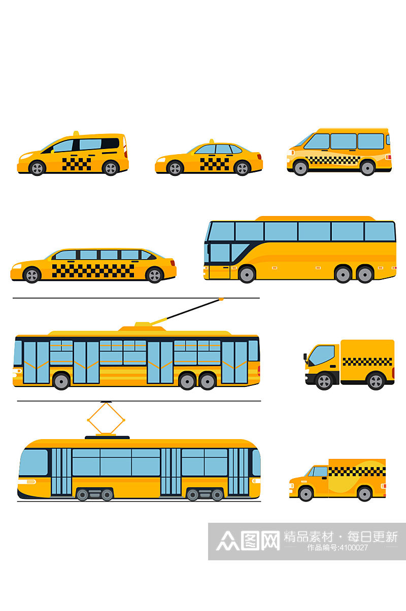 创意汽车公交车货车轿车元素设计素材