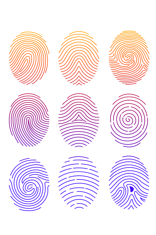 创意矢量指纹科技ai元素设计