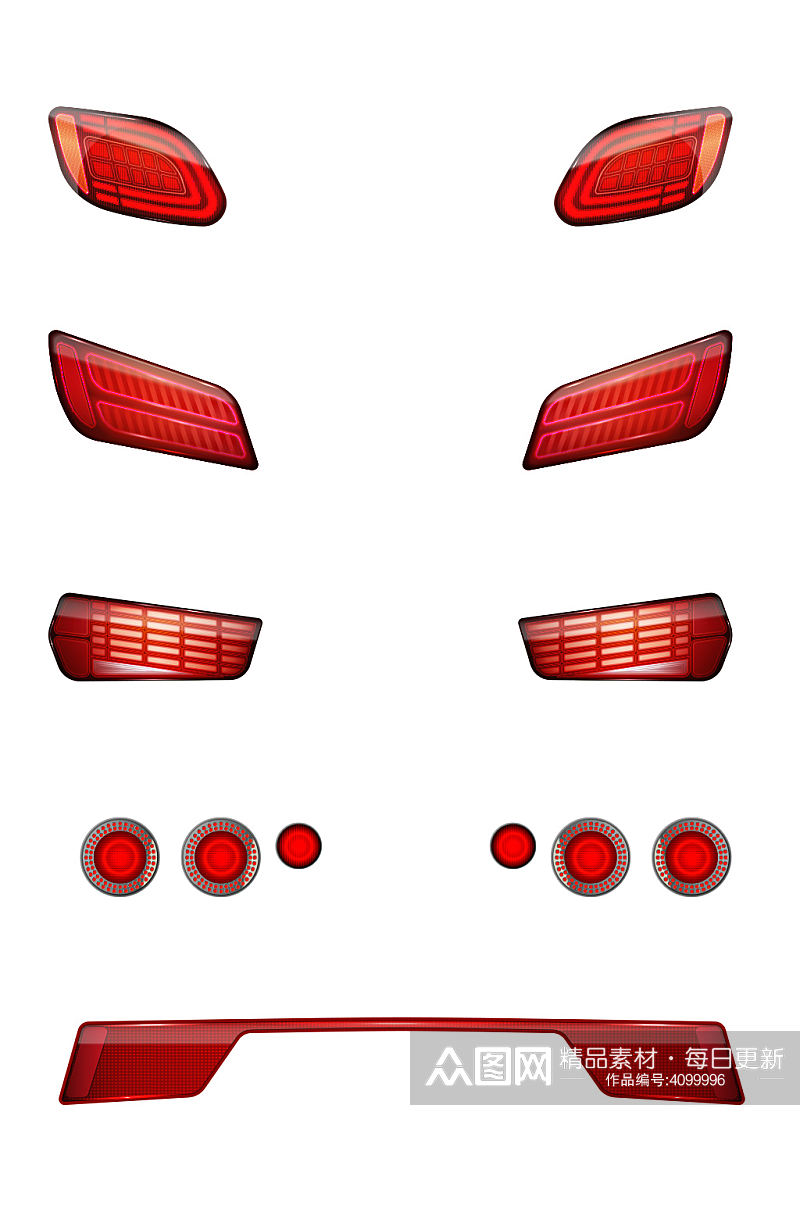 创意汽车尾灯元素设计素材