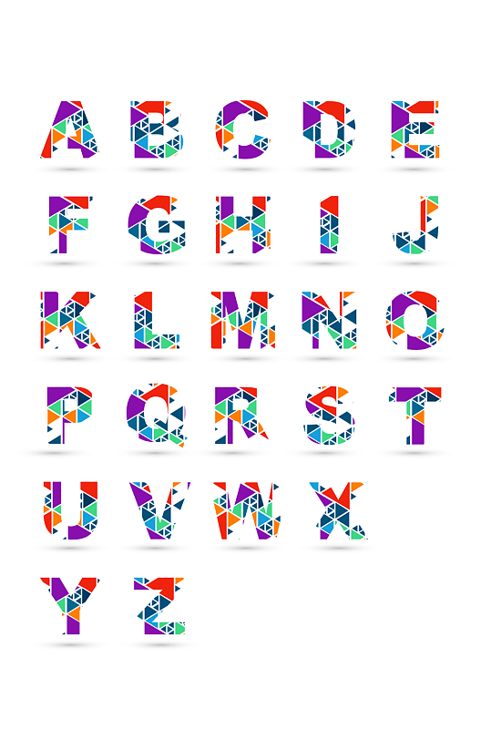 创意矢量字母表元素设计